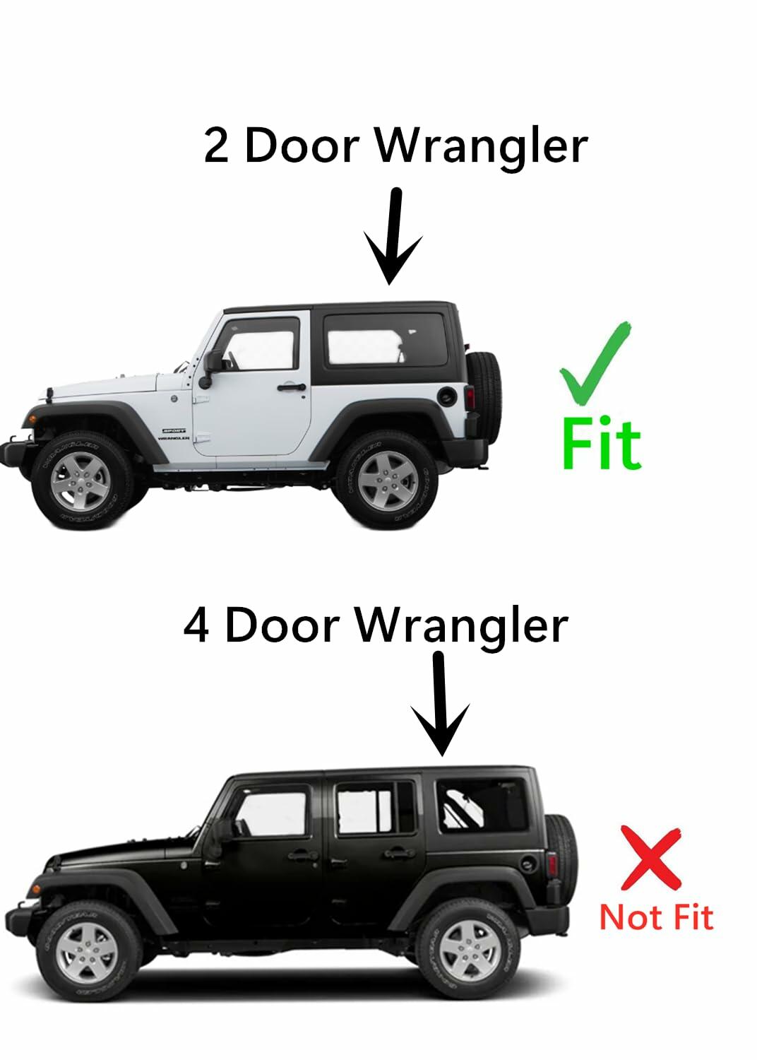 Tempered Driver Left Side Quarter Window Quarter Glass Compatible with Jeep Wrangler 2011-2017 & Wrangler JK 2018 2-Door Models Only (Hardtop Must Be Same Year)
