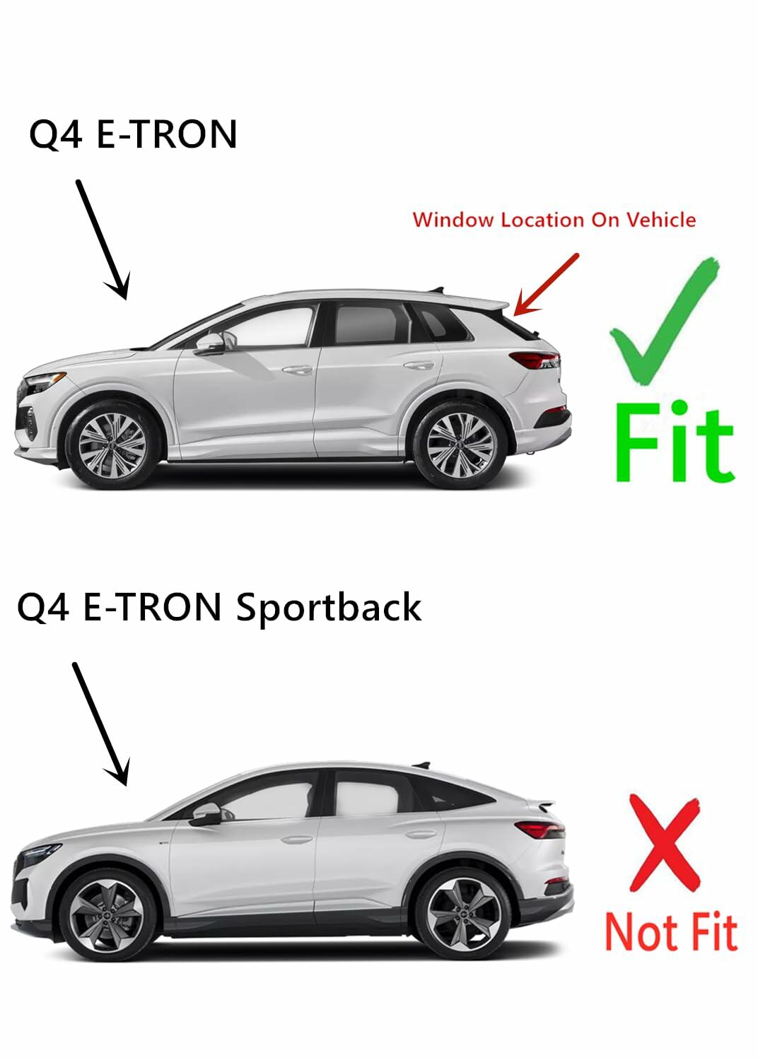 Heated Rear Back TailGate LiftGate Window Back Glass Compatible with Audi Q4 E-TRON 2022-2026 Models (Not For Sportback Model)