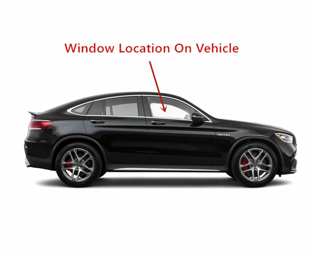 Tempered Passenger Right Side Front Door Window Glass Compatible with Mercedes Benz GLC300 / GLC300e / GLC43 AMG / GLC63 AMG / GLC63 S AMG 4-Door Coupe 2017-2022 Models