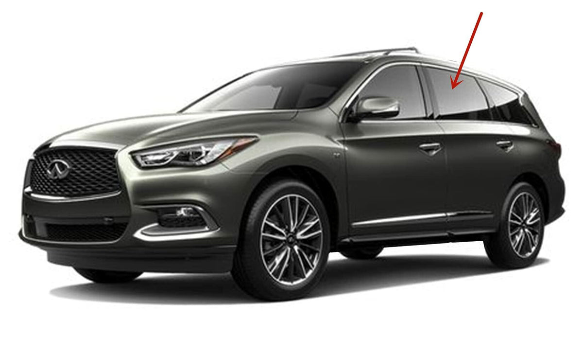 Driver Left Side Rear Door Window Door Glass Compatible with Infiniti QX60 2014-2021 / JX35 2013-2014 Models