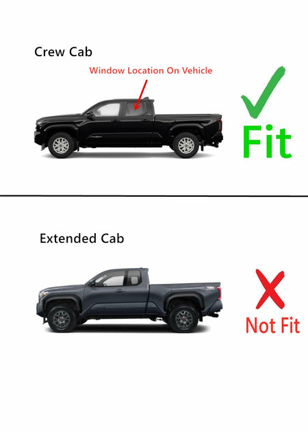 OEM With Aftermarket Attachments Tempered Driver Left Side Rear Door Window Glass Compatible with Toyota Tacoma Crew Cab Pickup 2024-2026 Models
