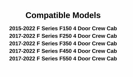 Driver Left Side Rear Door Window Door Glass Compatible with Ford Ford F150 4 Door Crew Cab 2015-2022 Models / F250 F350 F450 F550 4 Door Crew Cab 2017-2022 Models