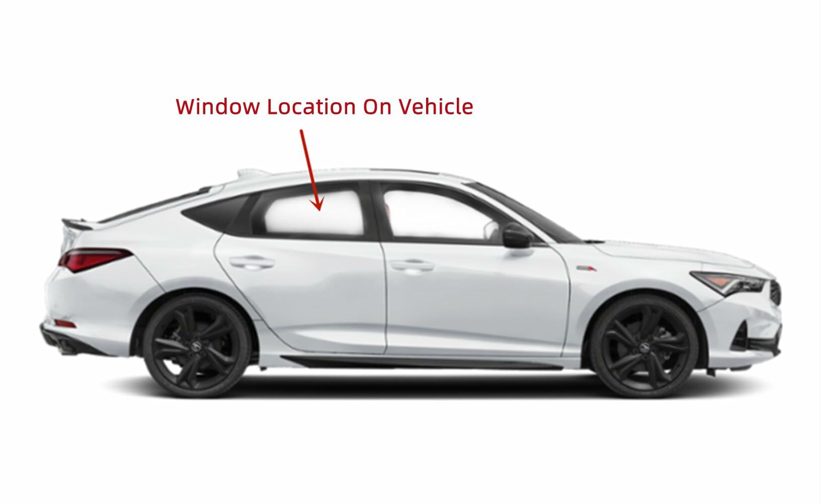 Tempered Passenger Right Side Rear Door Window Door Glass Compatible with Acura Integra 2023-2026 Models