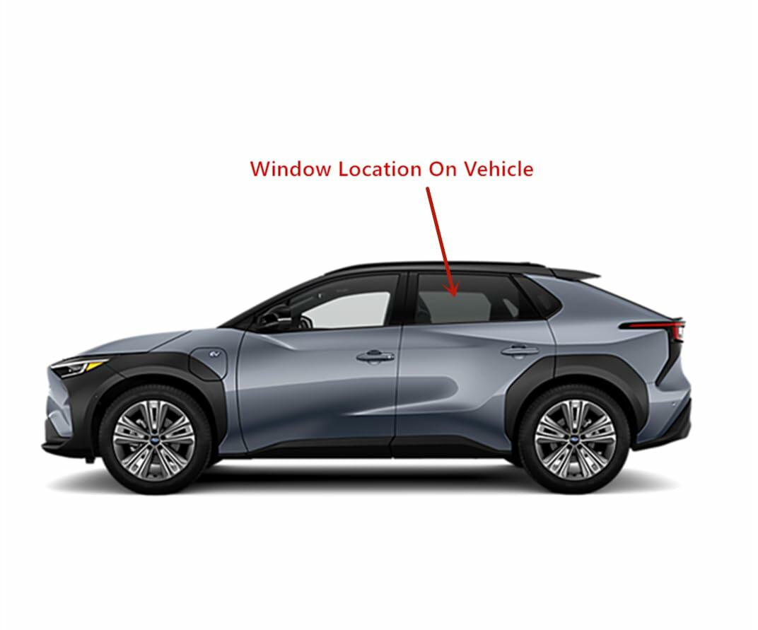 Tempered Driver Left Side Rear Door Window Glass Compatible with Toyota BZ4X / Subaru Solterra 2023-2025 Models