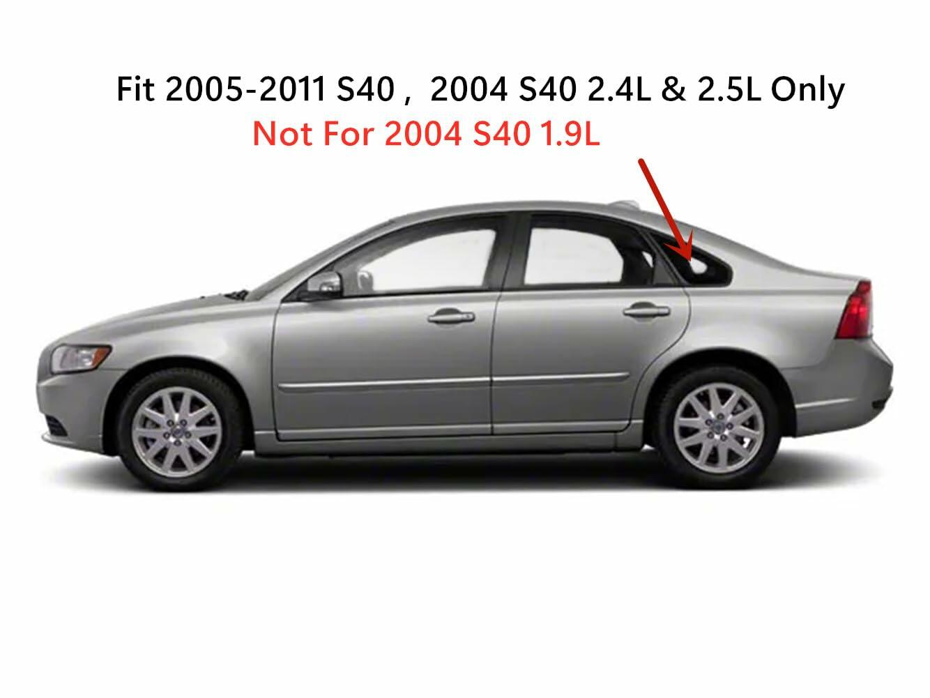 Tempered Driver Left Side Quarter Window Quarter Glass Compatible with Volvo S40 2005-2011 / S40 2.4L 2.5L 2004 Models (Not For 2004 S40 1.9L)