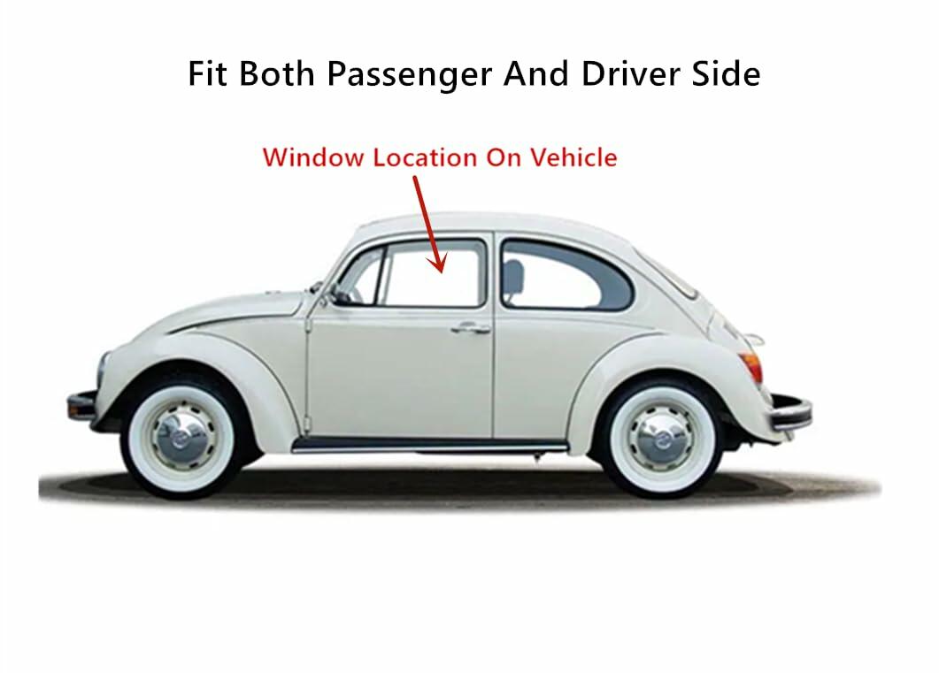 Tempered Door Window Door Glass Compatible with Beetle / Super Beetle 2-Door Sedan 1965-2003 Models Fit Both Side