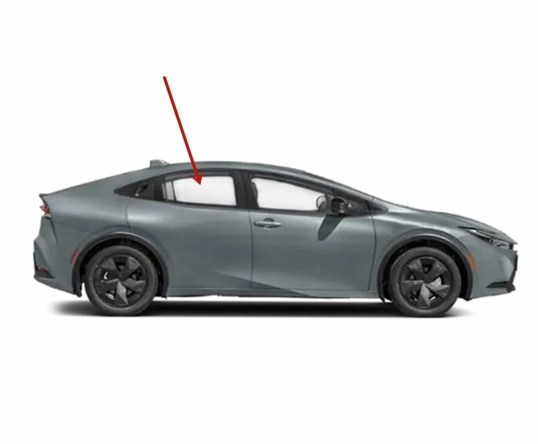 Tempered Passenger Right Side Rear Door Window Door Glass Compatible with Toyota Prius / Prius Prime / Plug-in 2023-2025 Models