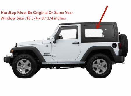 Tempered Driver Left Side Quarter Window Quarter Glass Compatible with Jeep Wrangler 2011-2017 & Wrangler JK 2018 2-Door Models Only (Hardtop Must Be Same Year)