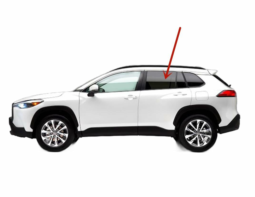 Tempered Driver Left Side Rear Door Window Door Glass Compatible with Toyota Corolla Cross 2022-2026 Models (Doesn't Fit Corolla)