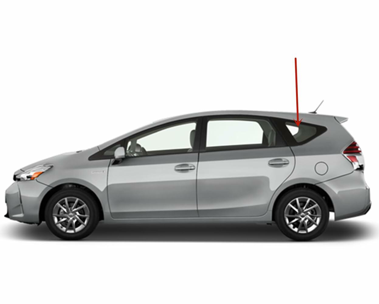 Driver Left Side Rear Quarter Window Quarter Glass Compatible with Toyota Prius V 2012-2018 Models