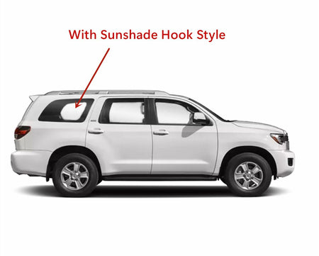 W/ Sunshade Hook & Antenna Style Tempered Passenger Right Side Quarter Window Quarter Glass Compatible with Toyota Sequoia 2008-2022 Models