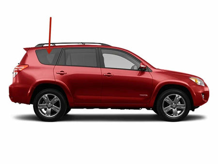 Tempered Passenger Right Side Quarter Window Quarter Glass Compatible with Toyota RAV4 2006-2012 Models