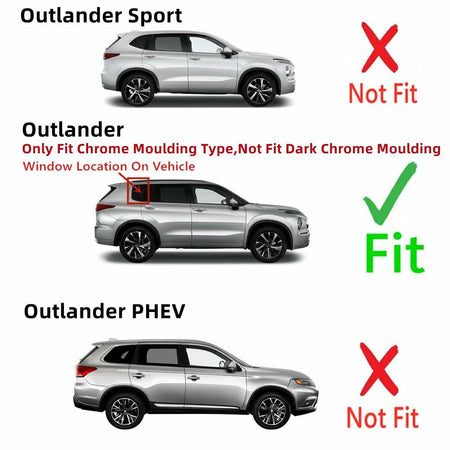 Chrome Moulding Type Passenger Right Side Quarter Window Quarter Glass Compatible with Mitsubishi Outlander 2022-2024 ( Not fit Sport Body Type , PHEV Or Dark Chrome Moulding Type )