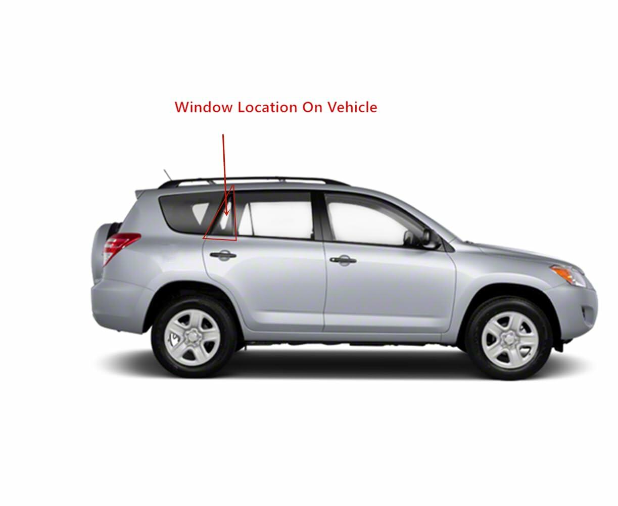 Clear Tempered Passenger Right Side Rear Vent Window Vent Glass Compatible with Toyota RAV4 2006-2012 Models