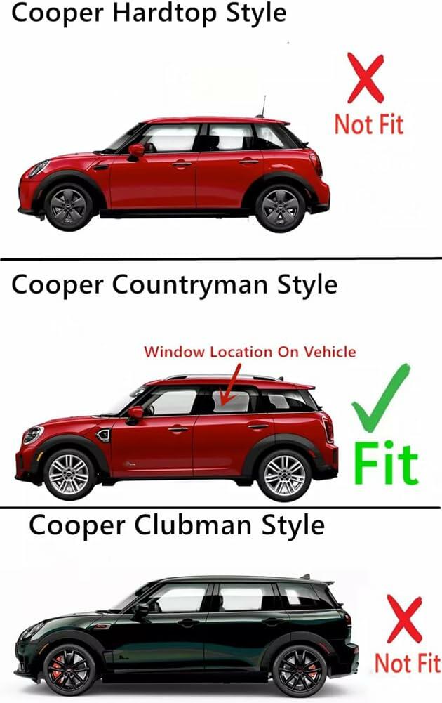 Privacy Driver Left Side Rear Door Window Door Glass Compatible with Mini Countryman 2017-2024 Models