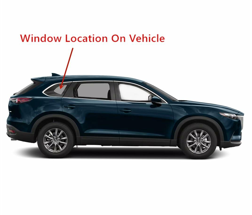 Passenger Right Side Rear Quarter Window Quarter Glass Compatible with Mazda CX-9 2016-2023 Models