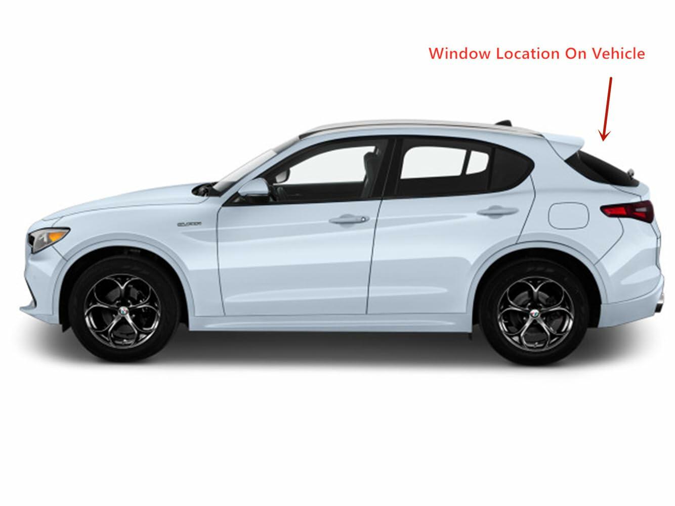 Tempered Heated Rear Tailgate Back Window Back Glass Compatible with Alfa Romeo Stelvio 2018-2024 Models