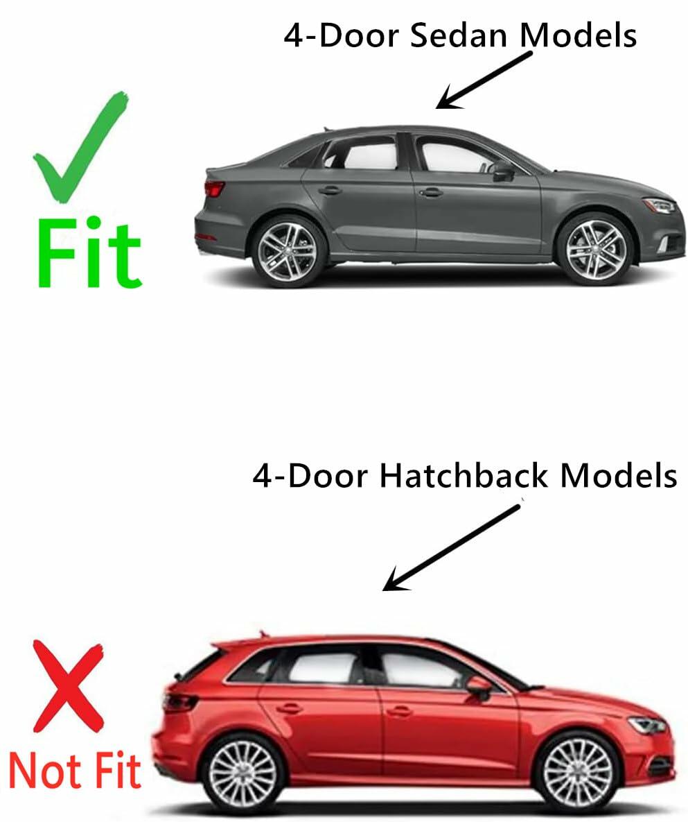 Tempered Passenger Right Side Rear Door Window Door Glass Compatible with Audi A3 / S3 4 Door Sedan 2015-2020 Models
