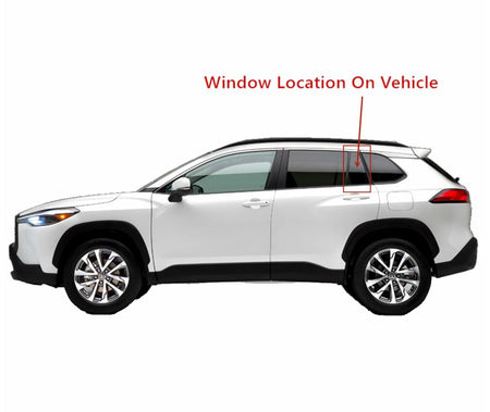Glass Only Tempered Driver Left Side Rear Vent Window Vent Glass Compatible with Toyota Corolla Cross 2022-2026 Models (Not For Corolla)