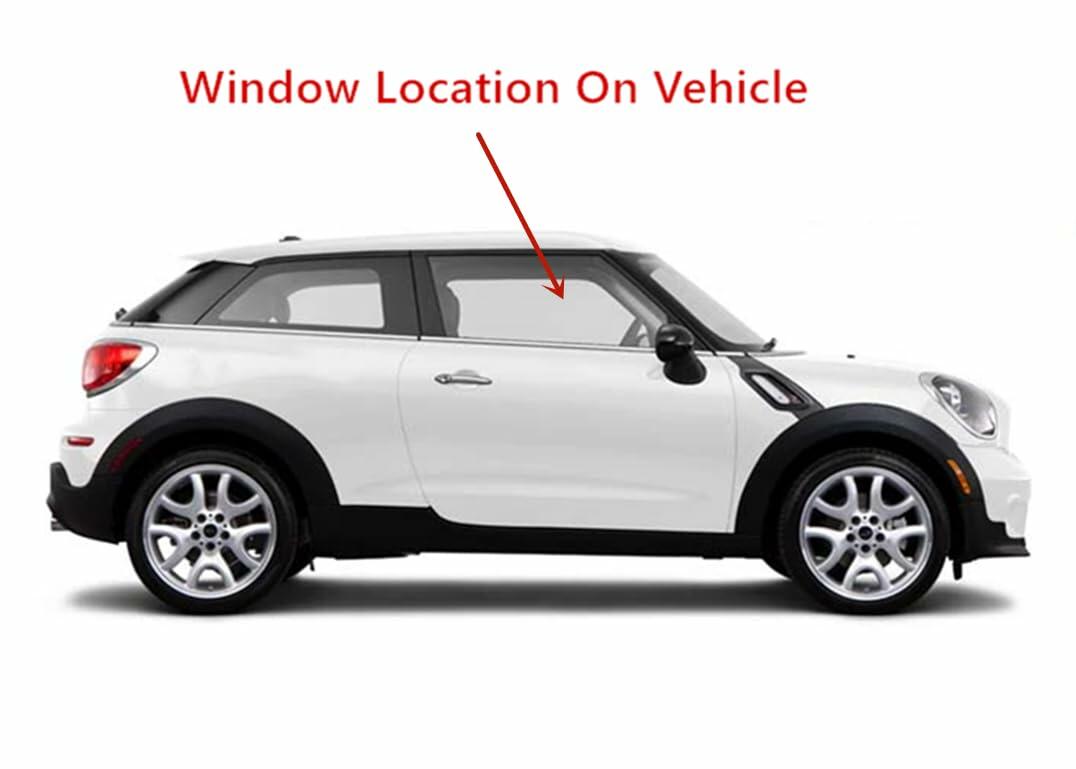 Tempered Passenger Right Side Door Window Door Glass Compatible with Mini Paceman 2013-2016 Models
