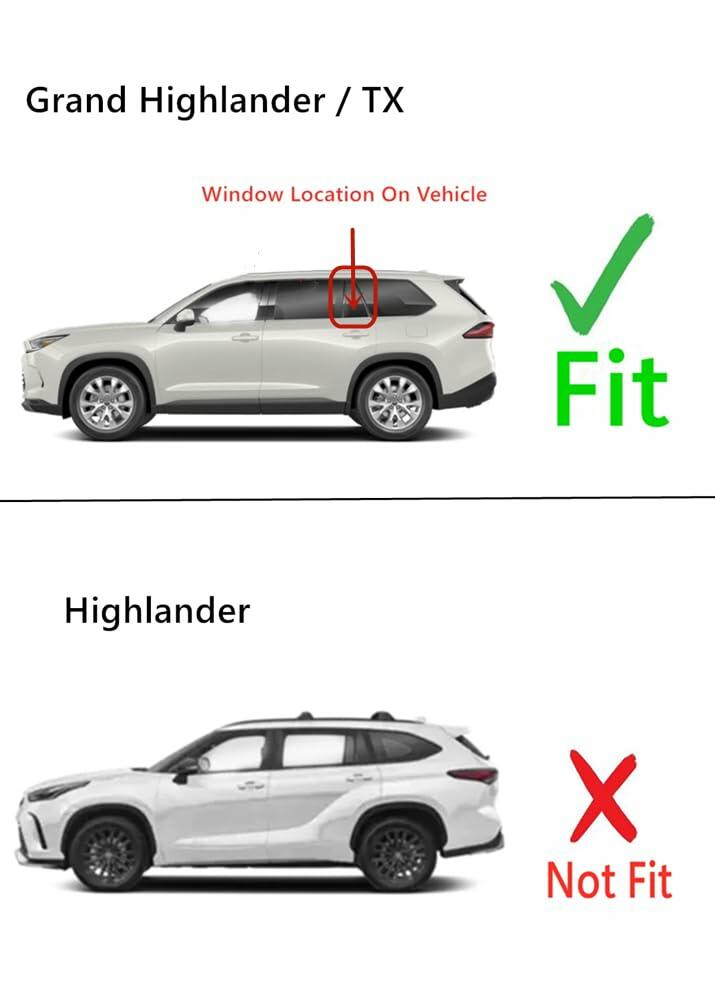 Tempered Driver Left Side Vent Window Glass Compatible with Toyota Grand Highlander / Lexus TX350 TX500h TX550h+ 2024-2026 Models