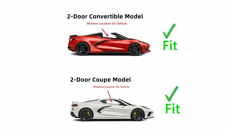 Tempered Passenger Right Side Door Window Door Glass Compatible with Chevrolet Corvette 2020-2026 Models
