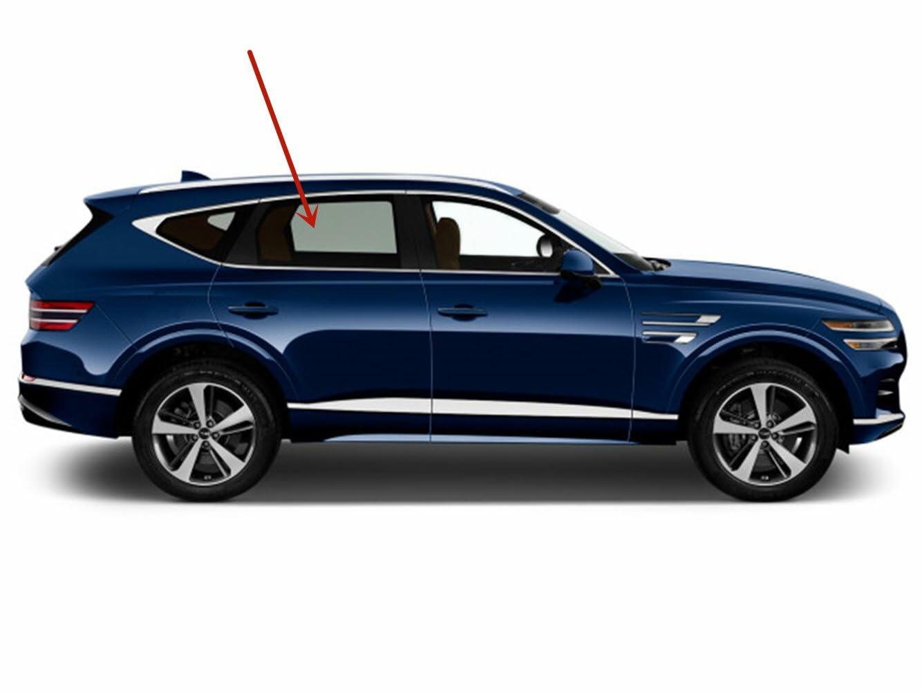 Tempered Passenger Right Side Rear Door Window Door Glass Compatible with Genesis GV80 2021-2024 Models