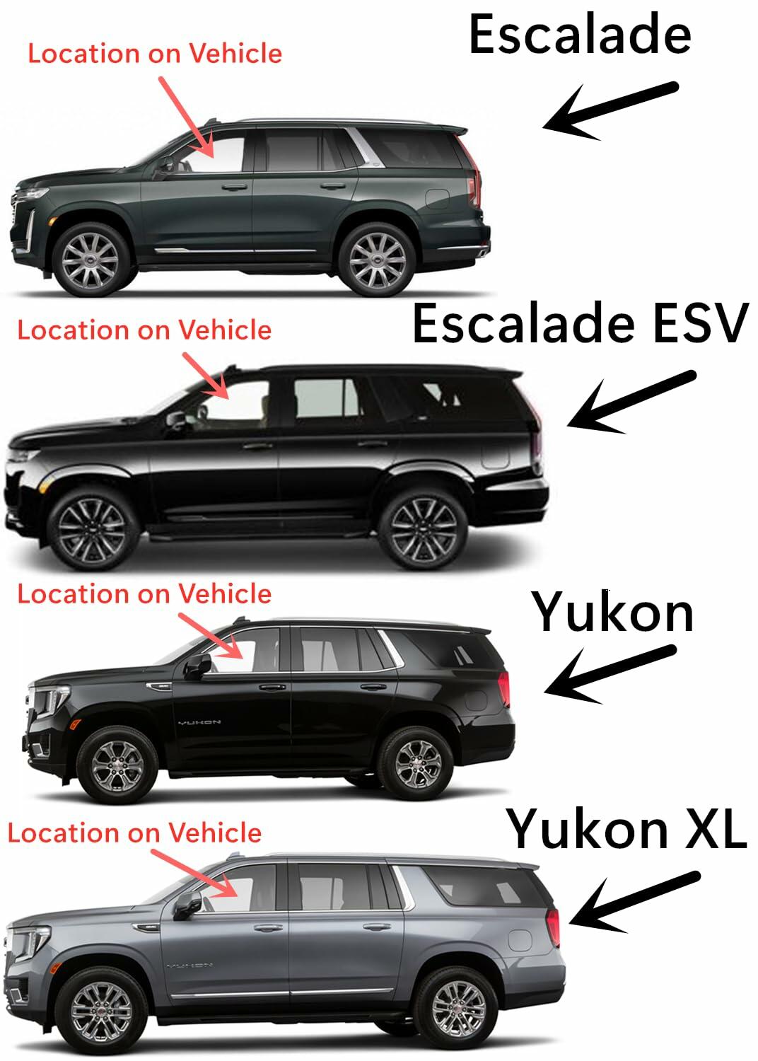Laminated Driver Left Side Front Door Window Door Glass Compatible with GMC Yukon XL / Yukon & Cadillac Escalade ESV / Escalade 2021-2026 Models