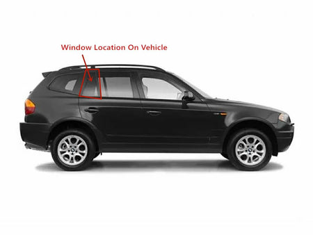 Tempered Privacy Passenger Right Side Rear Vent Window Glass Compatible with BMW X3 2004-2010