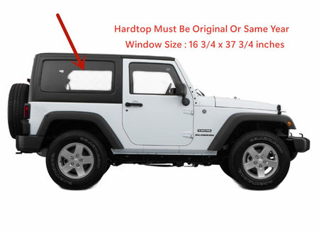 Tempered Passenger Right Side Quarter Window Quarter Glass Compatible with Jeep Wrangler 2011-2017 & Wrangler JK 2018 2-Door Models Only (Hardtop Must Be Same Year)