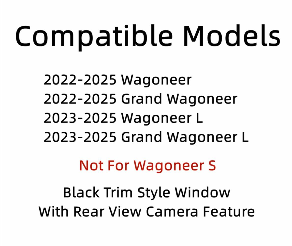 Laminated Black Trim Heated Rear Back Tailgate Liftgate Window Glass Compatible with Jeep Wagoneer/Wagoneer L/Grand Wagoneer/Grand Wagoneer L 2022-2025 Models W/Feature