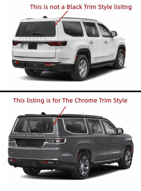 Laminated Chrome Trim Heated Rear Back Tailgate Liftgate Window Glass Compatible with Jeep Wagoneer / Wagoneer L / Grand Wagoneer / Grand Wagoneer L 2022-2025 Models W/ Feature