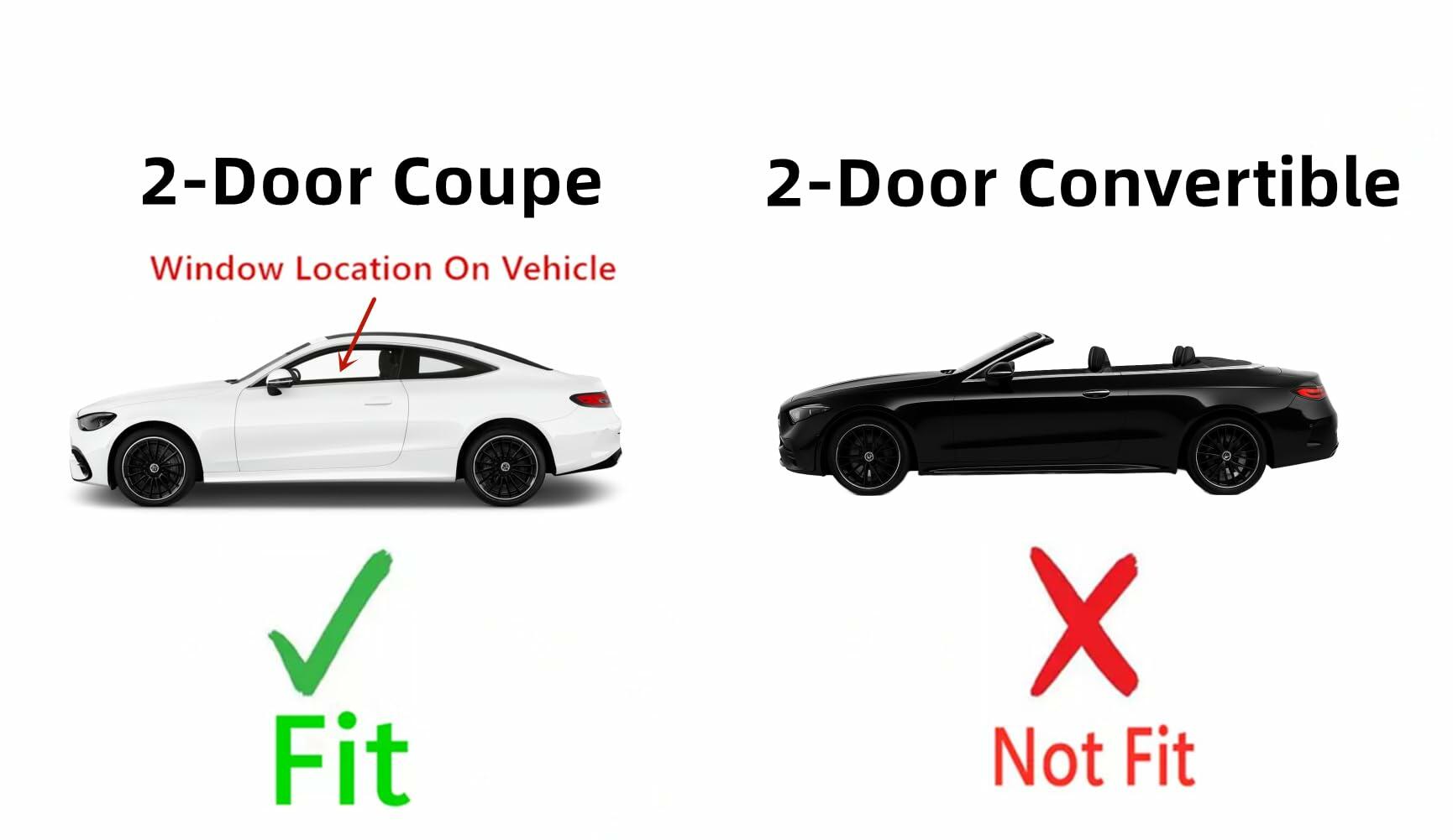 Tempered Driver Left Side Door Window Door Glass Compatible with Mercedes Benz CLE300 CLE450 CLE53 AMG 2 Door Coupe 2024-2025 ( Not Fit Convertible )