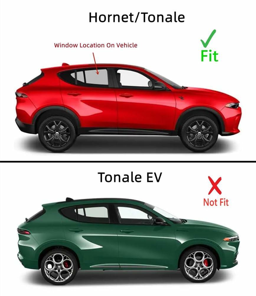Tempered Passenger Right Side Rear Door Window Door Glass Compatible with Dodge Hornet / Alfa Romeo Tonale 2023-2025 Models