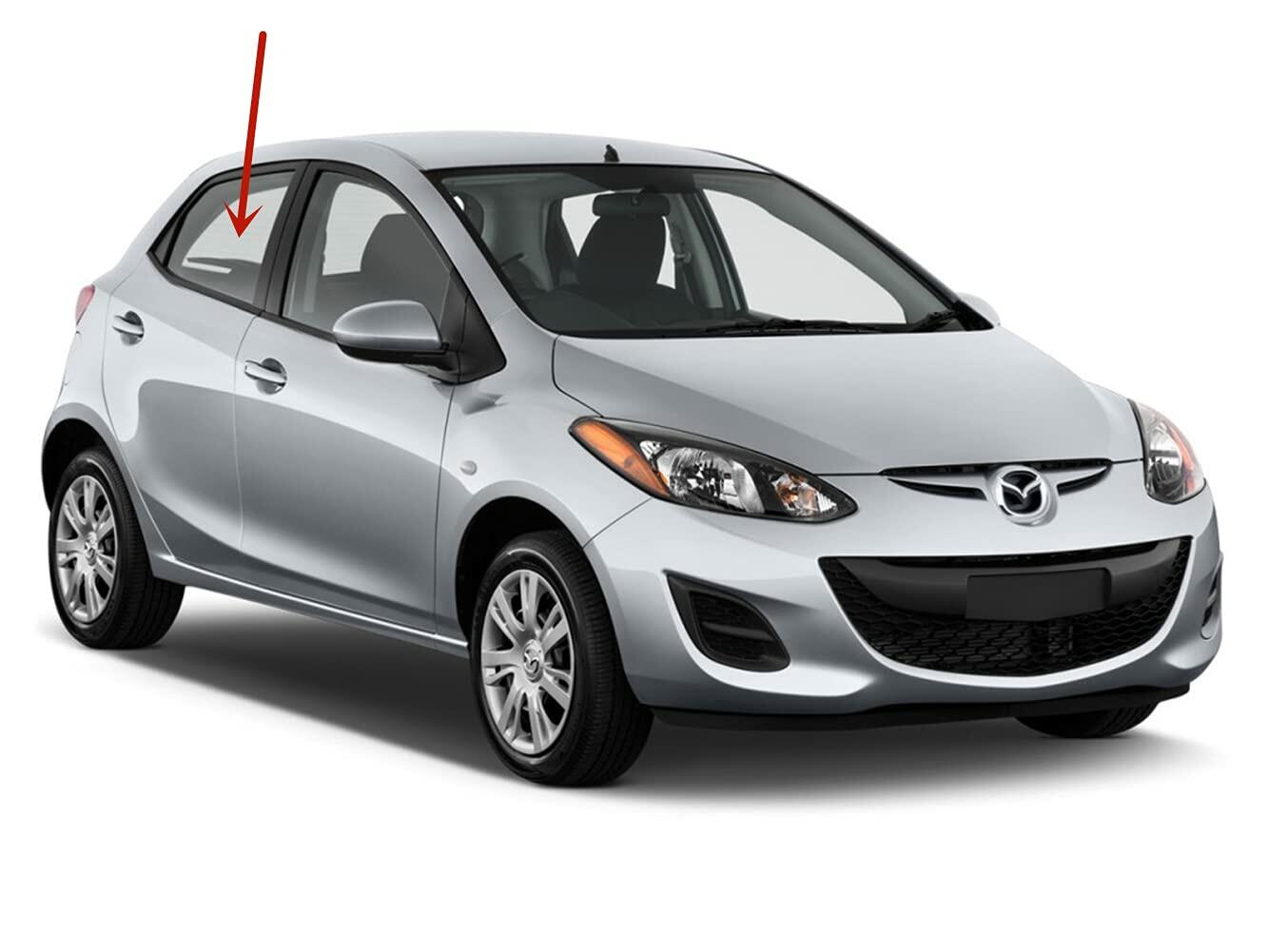Passenger Right Side Rear Door Window Door Glass Compatible with Mazda 2 2011-2015 Models
