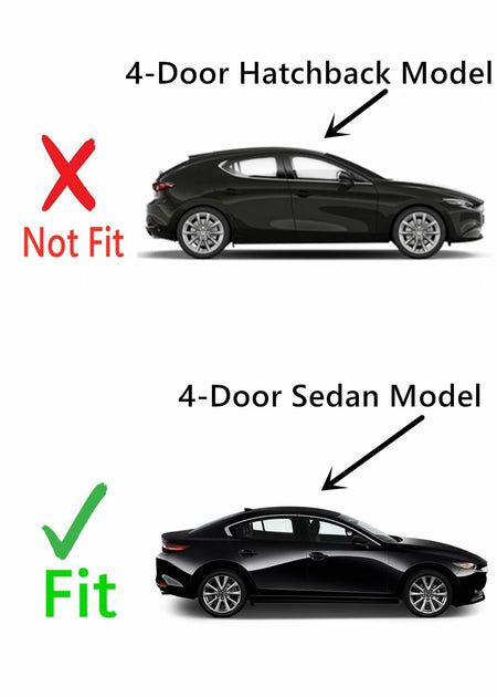 Passenger Right Side Rear Door Window Door Glass Compatible with Mazda 3 4-Door Sedan 2019-2026 Models
