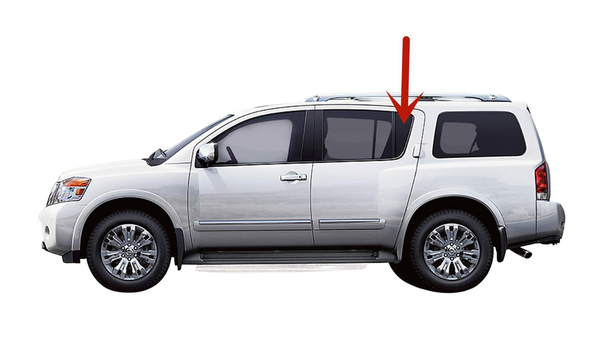 Driver Left Side Rear Vent Window Vent Glass Compatible with Nissan Armada 2005-2014 Models / Pathfinder Armada 2004 Models