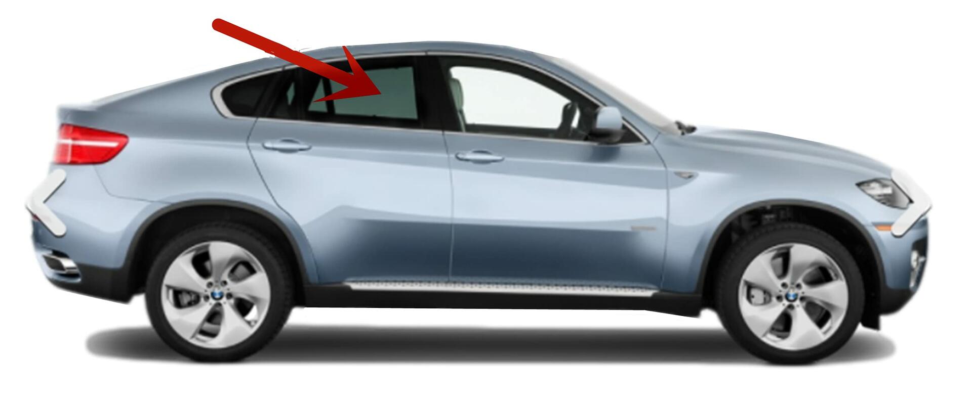 Passenger Right Side Rear Door Window Door Glass Compatible with BMW X6 2008-2014 Models