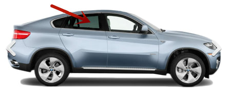 Passenger Right Side Rear Door Window Door Glass Compatible with BMW X6 2008-2014 Models