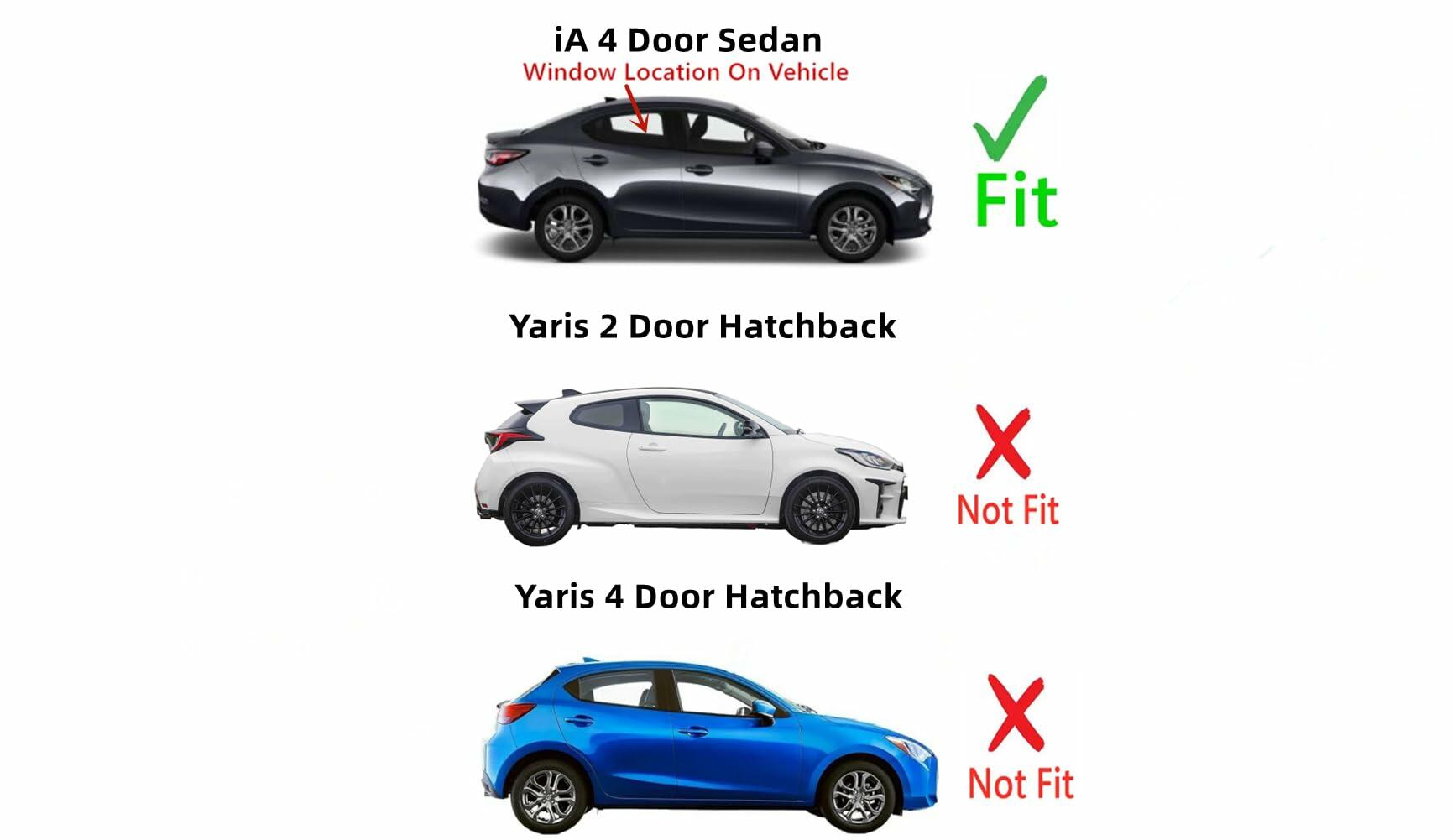 Passenger Right Side Rear Door Window Door Glass Compatible with Toyota Yaris iA 2017-2020 Models/Scion iA 2016 Models