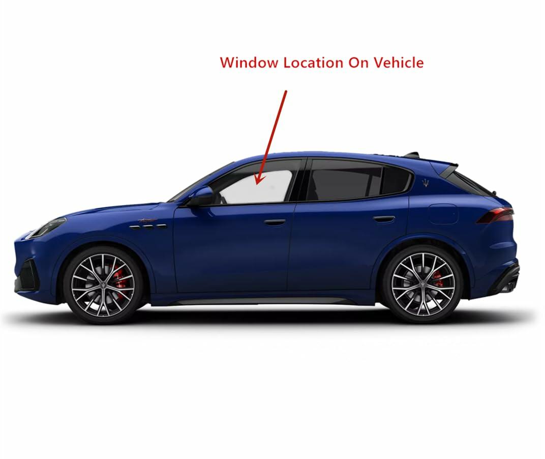 Tempered Driver Left Side Front Door Window Door Glass Compatible with Maserati Grecale 2023-2024 Models