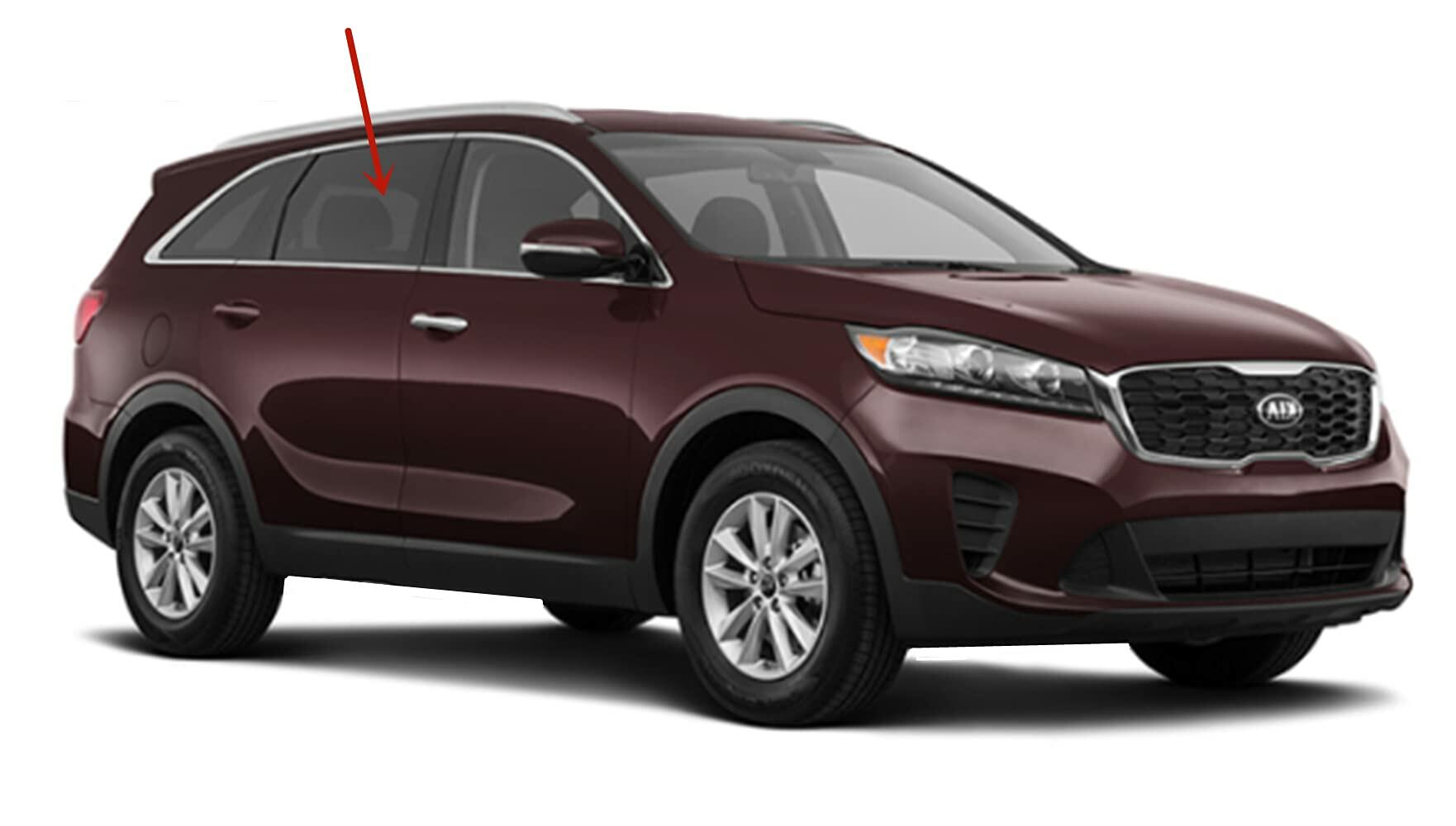 Passenger Right Side Rear Door Window Door Glass Compatible with Kia Sorento 2016-2020 Models