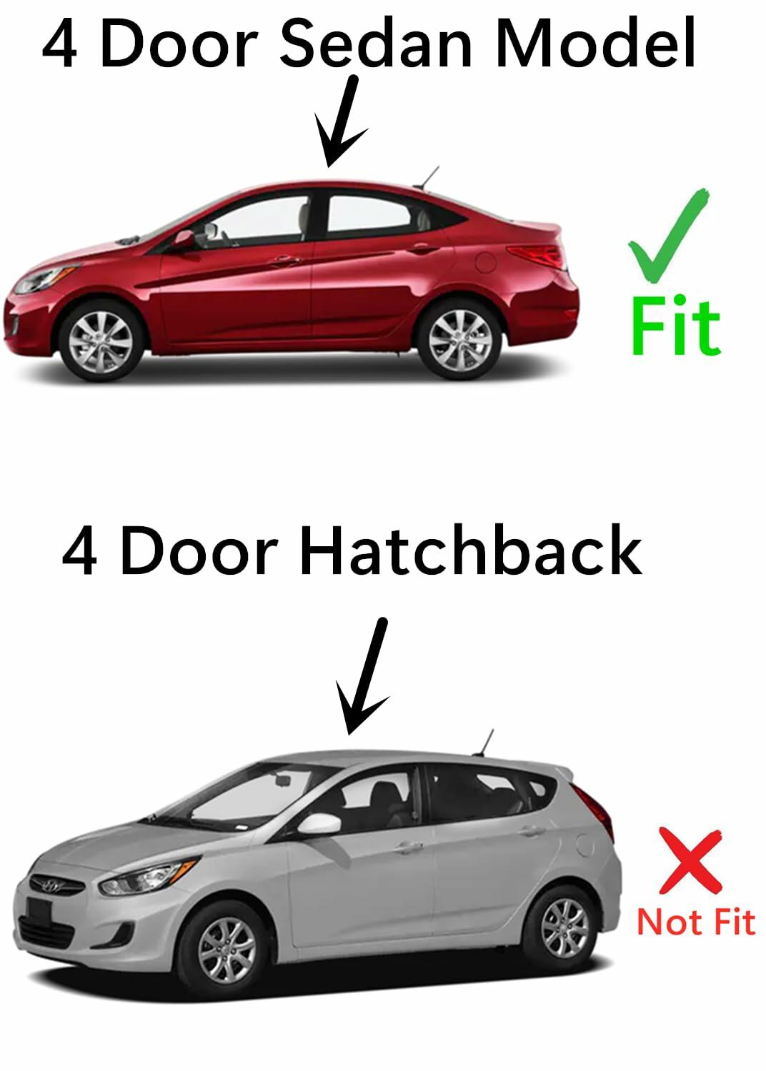 Tempered Driver Left Side Rear Door Window Door Glass Compatible with Hyundai Accent 4 Door Sedan 2012-2017 Models