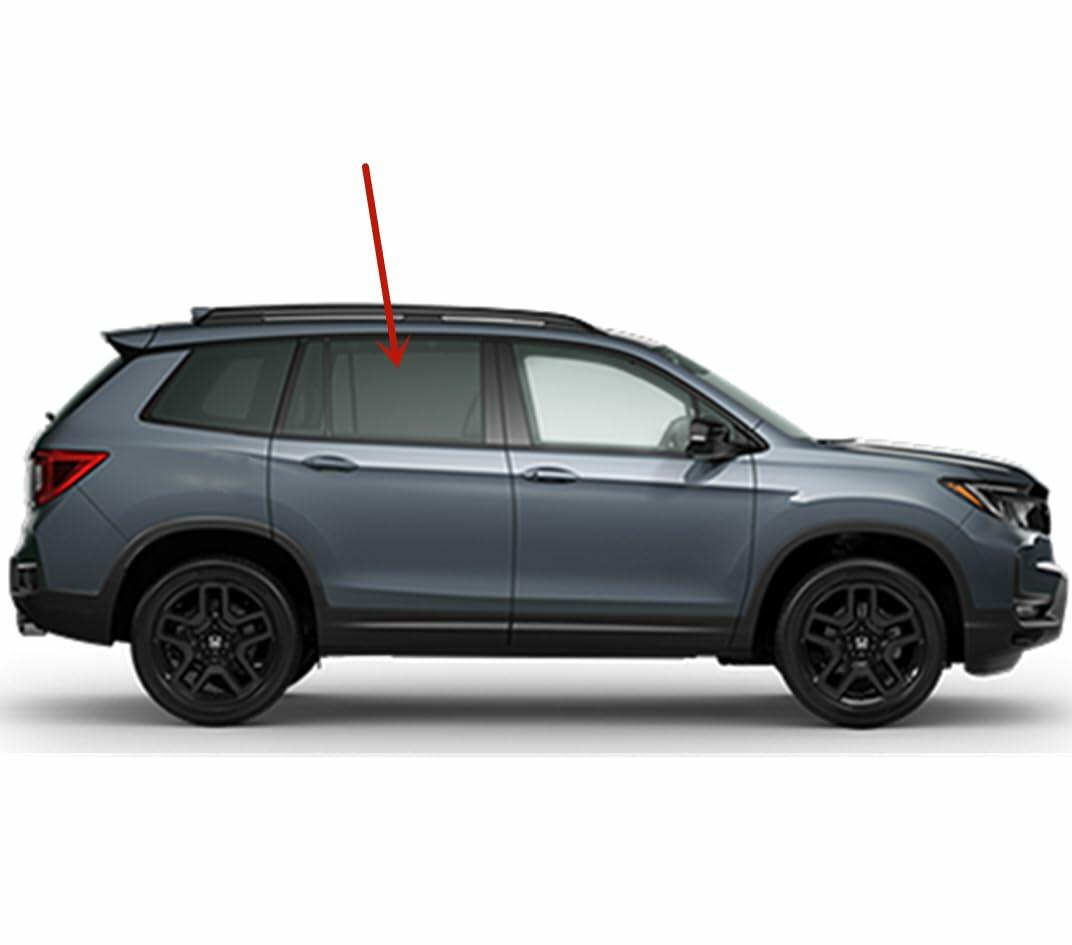 Tempered 5MM Thickness Passenger Right Side Rear Door Window Door Glass Compatible with Honda Pilot 2016-2022 Passport 2019-2025 Models