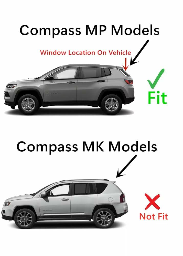 Factory Privacy Back Tailgate Window Back Glass Compatible with Jeep Compass MP 2017-2026 Models (Not For Compass MK)