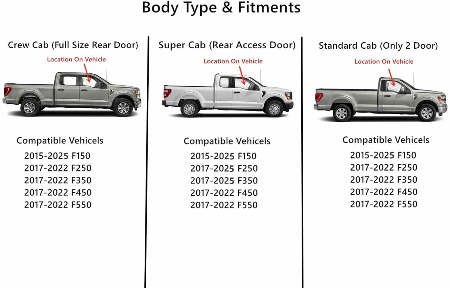 Factory Privacy Tinted Laminated Passenger Right Side Front Door Window Door Glass Compatible with Ford F150 2015-2025 / F250 F350 F450 F550 2017-2022 / F250 F350 Super Cab 2023-2025 Models