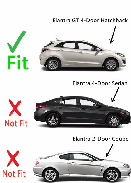 Passenger Right Side Rear Door Window Door Glass Compatible with Hyundai Elantra GT 4 Door Hatchback 2013-2017 Models