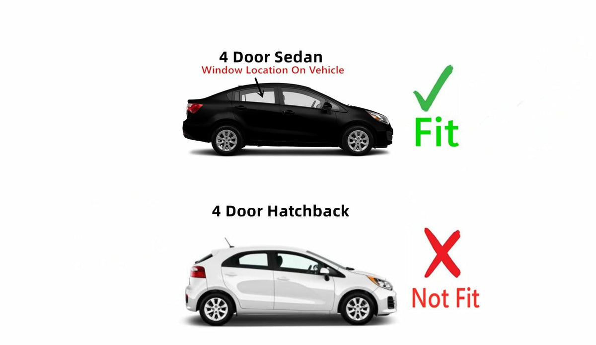Passenger Right Side Rear Door Window Door Glass Compatible with Kia Rio 4 Door Sedan 2012-2017 Models