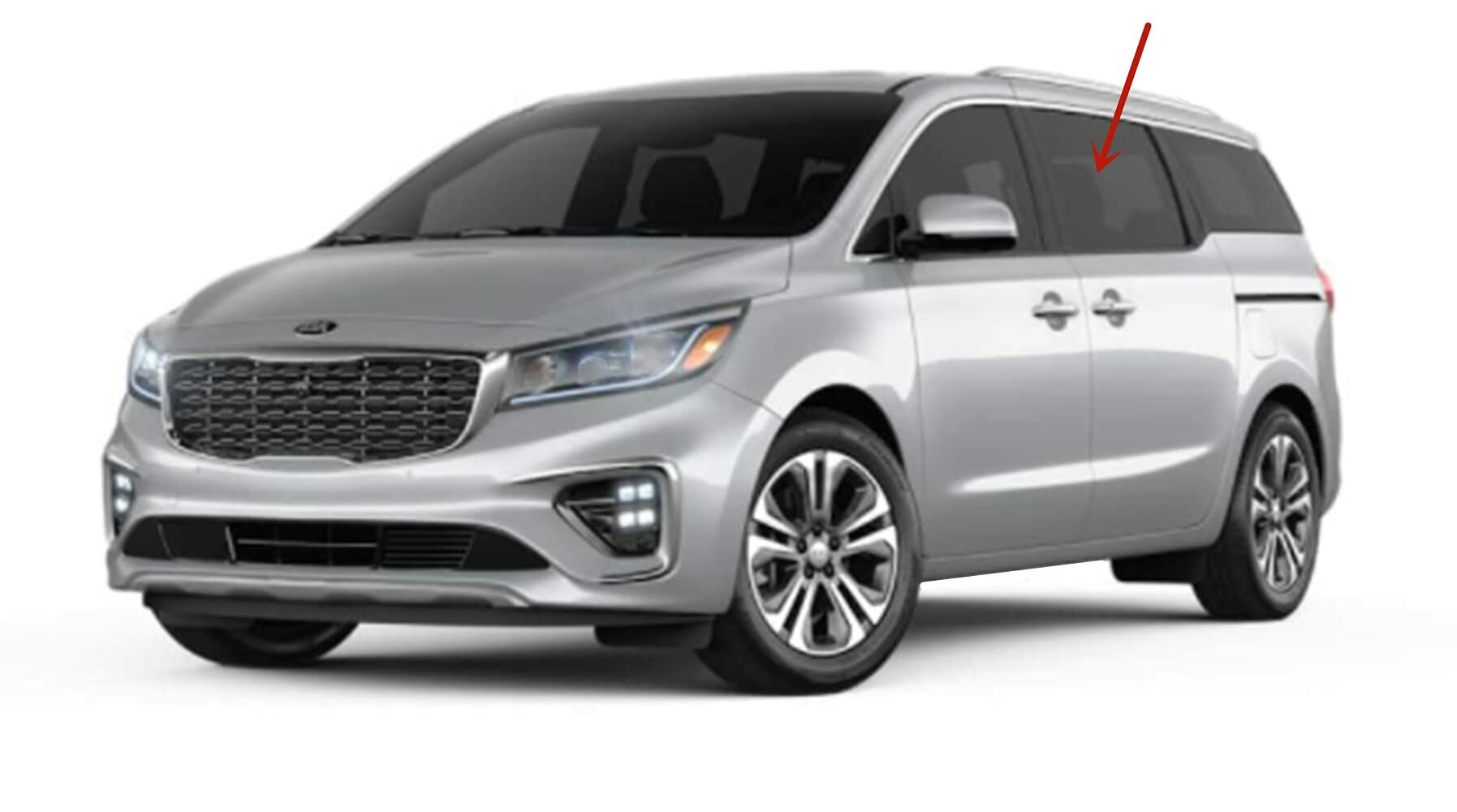 Driver Left Side Rear Sliding Cargo Door Window Door Glass Compatible with Kia Sedona 2015-2021 Models