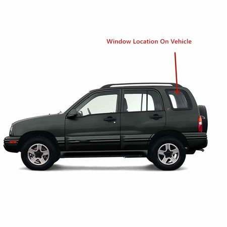 Driver Left Side Rear Quarter Window Quarter Glass Compatible with Suzuki Vitara/Grand Vitara/Chevrolet Tracker 1999-2005 4 Door Models
